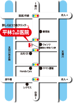 平林内科へのアクセス、地図